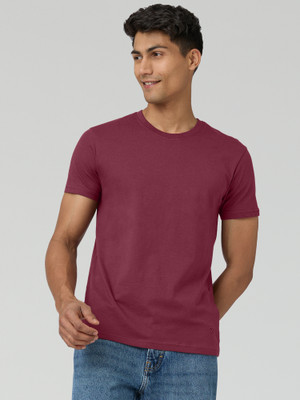 XYXX Solid Men Crew Neck Red T-Shirt