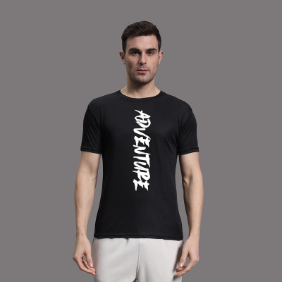 InkTees Typography Men Round Neck Black T-Shirt