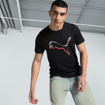 PUMA Printed Men Crew Neck Black T-Shirt