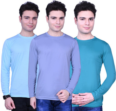 TR Collection Solid Men Round Neck Multicolor T-Shirt