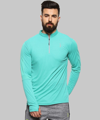 CAMPUS SUTRA Solid Men Polo Neck Green T-Shirt