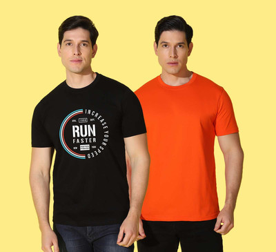 WOOSTRO Printed Men Round Neck Multicolor T-Shirt