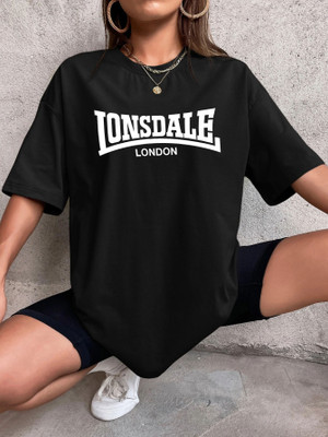 Calm Down Typography Women Round Neck Black T-Shirt