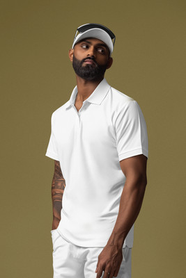 WardrobeChoice Solid Men Crew Neck White T-Shirt