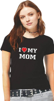 Clori Graphic Print Women Round Neck Black T-Shirt