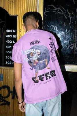 brief chickade Printed, Typography Men Round Neck Purple T-Shirt