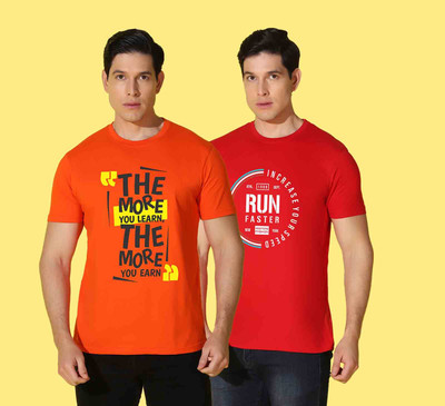 WOOSTRO Typography Men Round Neck Multicolor T-Shirt