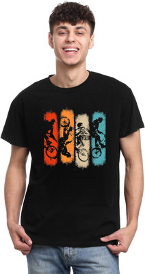 Be Crazy Printed Men Round Neck Black T-Shirt