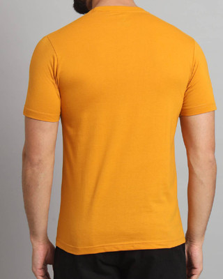 OXRYZER Solid Men Round Neck Yellow T-Shirt