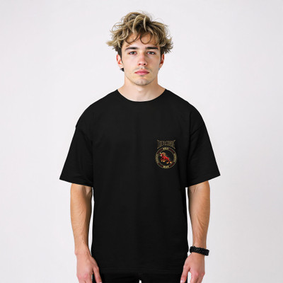 Librone Printed Men Round Neck Black T-Shirt