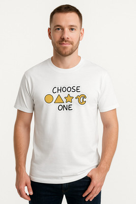 RON BRANDO Printed Men Round Neck White T-Shirt