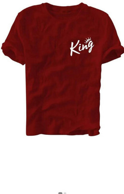 Dineshfeshion Typography Men Round Neck Red T-Shirt