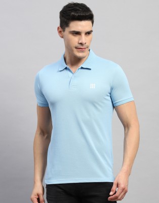 Rock.it Solid Men Polo Neck Blue T-Shirt