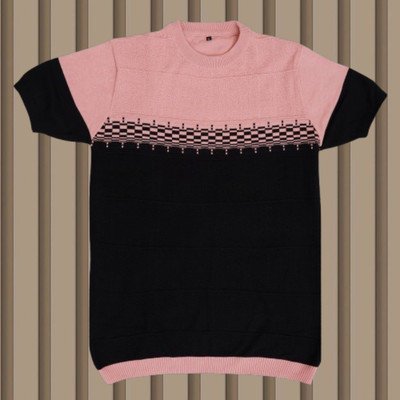 zanskarman Solid Men Polo Neck Purple T-Shirt
