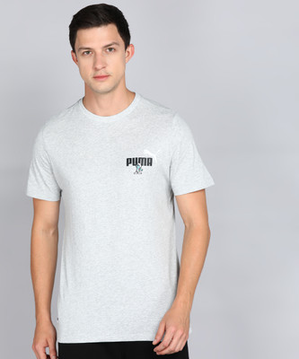 PUMA Printed Men Crew Neck Grey T-Shirt