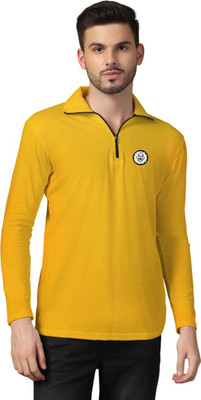 tfurnish Printed Men Polo Neck Yellow T-Shirt