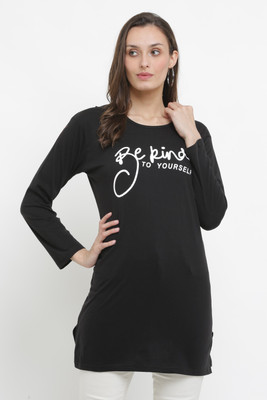 The Daspr Nation Printed Women Round Neck Black T-Shirt