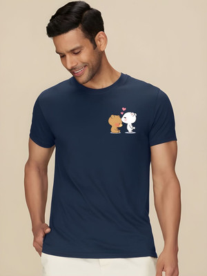 SZN Printed Men Round Neck Dark Blue T-Shirt