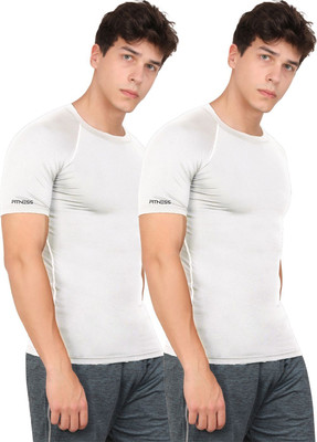 NINQ Solid Men Round Neck White T-Shirt