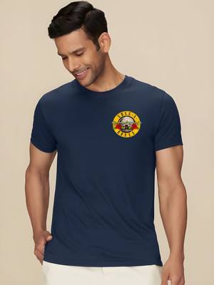 SZN Graphic Print Men Round Neck Dark Blue T-Shirt