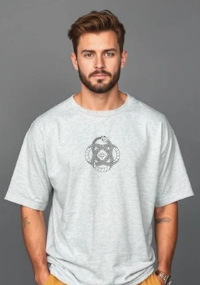 UrGear Printed Men Round Neck White T-Shirt