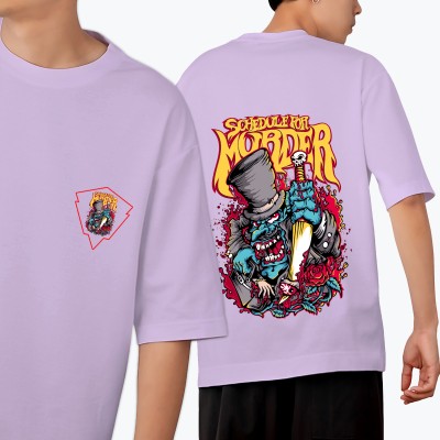 K1Fashion Store Printed Men Round Neck Purple T-Shirt