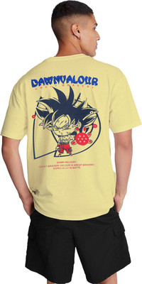 SONI BROS Printed Men Round Neck Yellow T-Shirt