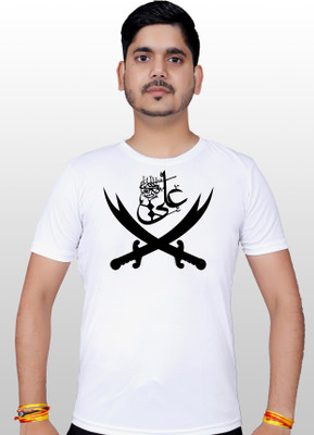 geetaffashion Printed Men Round Neck White T-Shirt