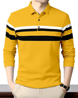 Autna Printed Men Polo Neck Beige T-Shirt