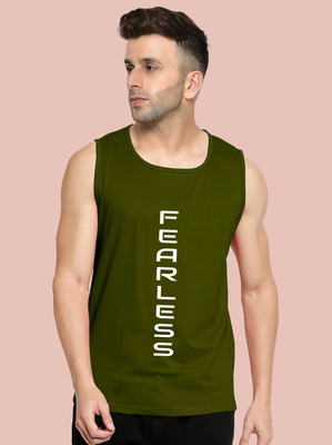 Yilden Typography Men Round Neck Dark Green T-Shirt