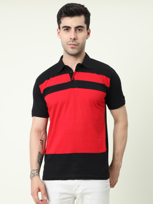 Fleximaa Colorblock Men Polo Neck Multicolor T-Shirt
