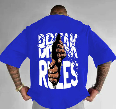 TeeTops Printed Men Round Neck Blue T-Shirt