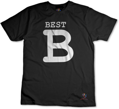 THE PRINT PLATTER Typography Men Round Neck Black T-Shirt