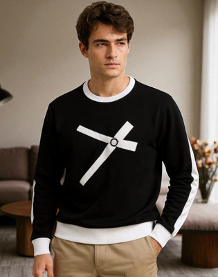 Teezler Printed Men Round Neck Black T-Shirt