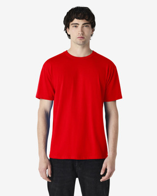 Gildan Solid Men Round Neck Red T-Shirt