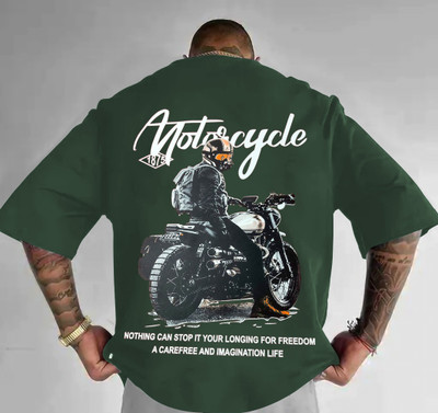 Manly Tees Graphic Print Men Round Neck Green T-Shirt