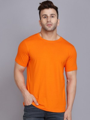 COLLAVEERA FASHION Solid Men Round Neck Orange T-Shirt