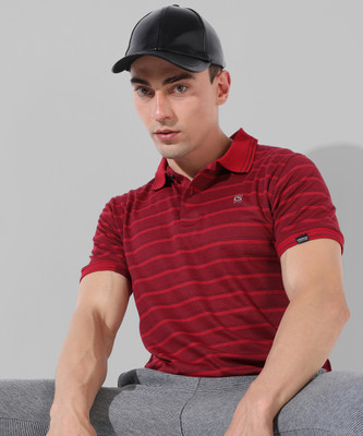 CAMPUS SUTRA Solid Men Polo Neck Red T-Shirt