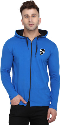 tfurnish Graphic Print Men Hooded Neck Blue T-Shirt