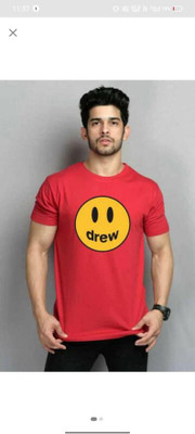 Dineshfeshion Printed, Typography Men Round Neck Red T-Shirt