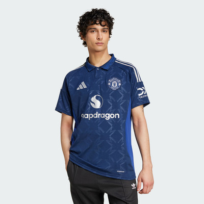 ADIDAS Graphic Print Men Polo Neck Blue T-Shirt