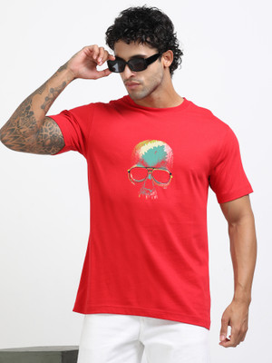 Chill Factor Printed Men Round Neck Red T-Shirt