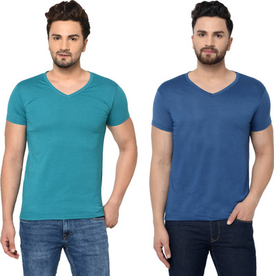 Tresna Fab Solid Men V Neck Multicolor T-Shirt