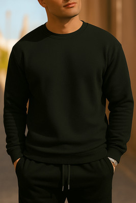 RAE ZONE Solid Men Round Neck Dark Green T-Shirt