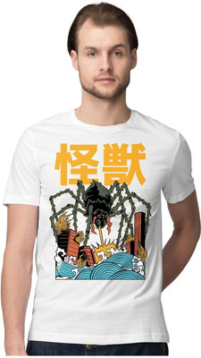 KRYONIX Printed Men Round Neck White T-Shirt