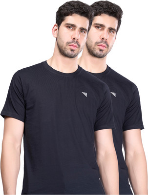 Unibro Solid Men Crew Neck Black T-Shirt