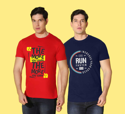 WOOSTRO Typography Men Round Neck Multicolor T-Shirt