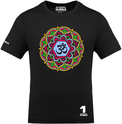 RusselMania Printed Men Round Neck Black T-Shirt