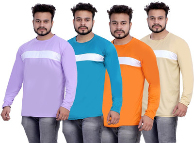 SYM Solid Men Round Neck Multicolor T-Shirt