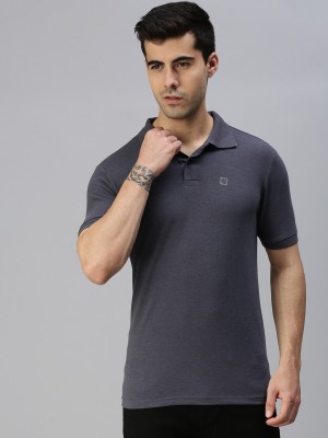 ONN Solid Men Polo Neck Grey T-Shirt